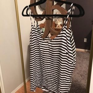Black and white striped tank top